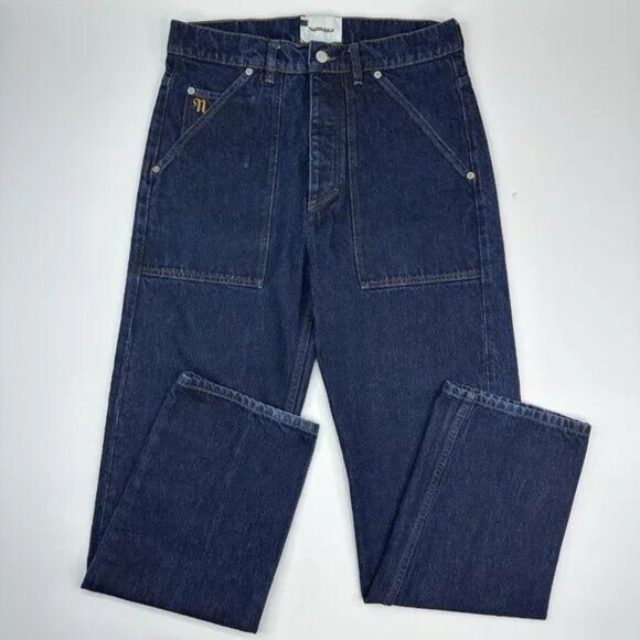 Nanushka Women’s Blue Straight‎ Leg Button-Fly Designer Jeans W31-32/L31 - Picture 1 of 12